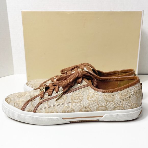 New MICHAEL Kors Women's Monogram Mocha Size 9 M Tan and Brown - Picture 12 of 15